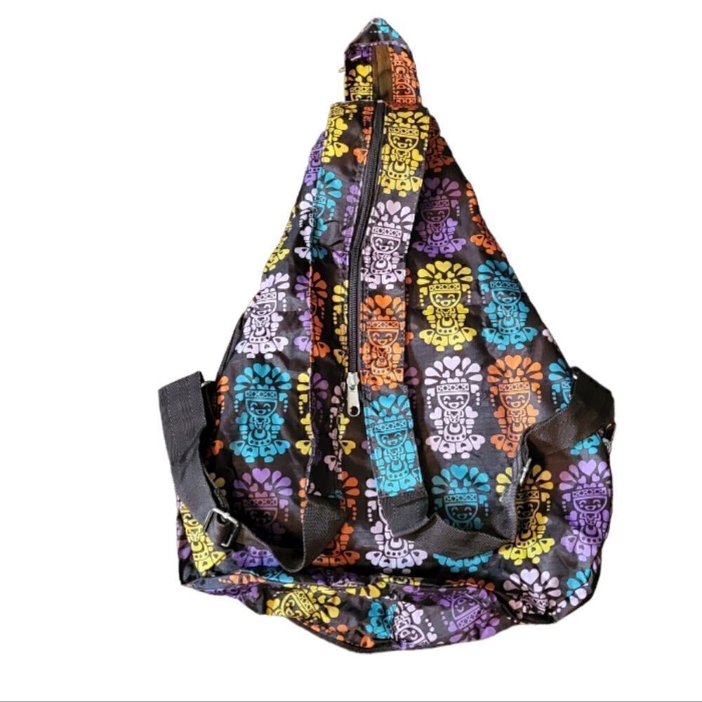 Colorful Aztec Men Printed Foldable Slingback Backpack, NWT‎ - Picture 3 of 7